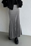 Siyah Striped  Kloş Etek