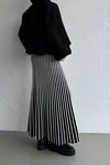 Siyah Striped  Kloş Etek