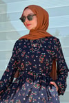 Buket Laci Desenli Elbise