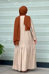 Camel Keten Elbise