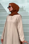 Camel Keten Elbise