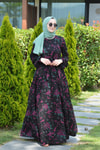 Fidan Siyah Desenli Elbise