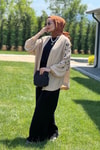 Krem Taşlı Kimono 