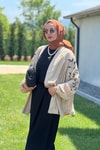 Krem Taşlı Kimono 