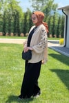 Krem Taşlı Kimono 