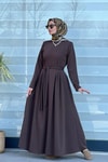 Nida Kahve Elbise