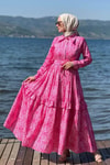 Pembe Düğmeli Elbise