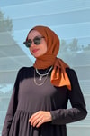 Siyah Büzgülü Pamuk Penye elbise