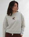  Kadın Nakış Detaylı Üç İplik Şardonlu Sweatshirt