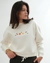  Kadın Nakış Detaylı Üç İplik Şardonlu Sweatshirt