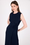 Abiye/Kokteyl Elbiseler-Laci Çiçek Detaylı Pliseli Midi Abiye Elbise 251671-rulem