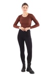 Acı Kahve Bisiklet Yaka Crop Bluz 734