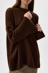 Acı Kahve Bisiklet Yaka Oversize Kadın Kazak 2450