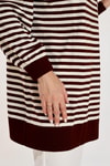 Acı Kahve İnce Çizgi Polo Yaka Tunik 5345