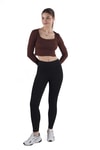 Acı Kahve Kare Yaka Crop Bluz 736