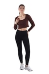 Acı Kahve Kare Yaka Crop Bluz 736
