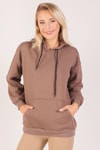 Acı Kahve Oversize Bağcıklı Sweat 8135M
