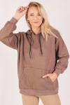 Acı Kahve Oversize Bağcıklı Sweat 8135M