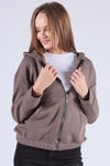 Acı Kahve Oversize Fermuarlı Sweat 8125M