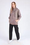 Acı Kahve Oversize Uzun Fermuarlı Sweat 8124M