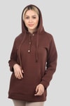 Acı Kahve Yaka Çıtçıtlı Kapüşonlu Sweat 9020M