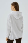 Açık Gri Kapüşonlu Oversize Sweat 3720