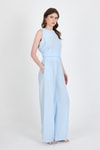Bebe Mavi Asimetrik Kesim Bluz Pantolon İkili Takım 5219