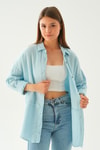 Bebe Mavi Dikiş Detay Gömlek 1073
