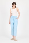 Bebe Mavi Müslin %100 Pamuk Beli Lastikli Pantolon 8055A