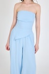 Bebe Mavi Straplez Asimetrik Bluz Pantolon Takım 5234