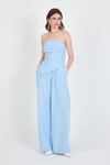 Bebe Mavi Straplez Asimetrik Bluz Pantolon Takım 5234