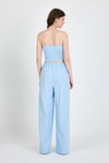 Bebe Mavi Straplez Asimetrik Bluz Pantolon Takım 5234