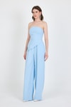 Bebe Mavi Straplez Asimetrik Bluz Pantolon Takım 5234