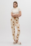 Bej Ayıcık Desenli Kadın Pijama Altı 4526