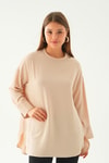 Bej Bisiklet Yaka Tunik 6808A