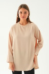 Bej Bisiklet Yaka Tunik 6808A