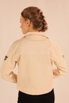 Bej Çiçek Nakış Gabardin Ceket 2445