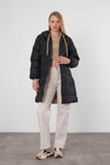 Bej Çift Renkli Oversize Mont 0021-1