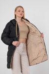 Bej Çift Renkli Oversize Mont 0021-1