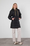 Bej Çift Renkli Oversize Mont 0021-1