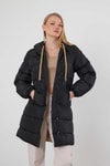Bej Çift Renkli Oversize Mont 0021-1