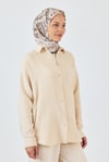 Bej Desenli Eşarp 3005