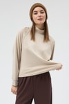 Bej Dik Yaka Reglan Kol Kadın Sweat 8252A