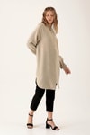 Bej Kol Drapeli Tunik 6749A