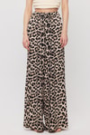 Bej Leopar Desen Bel Bağcık Pantolon 9410