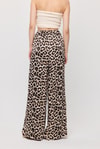 Bej Leopar Desen Bel Bağcık Pantolon 9410