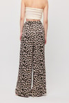 Bej Leopar Desen Bel Bağcık Pantolon 9410