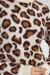 Bej Leopar Detay Triko Kazak 24342