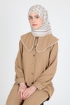 Bej Monogram Desenli Eşarp 3015