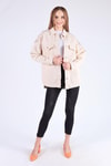Bej Omuz Desenli Gabardin Ceket 384